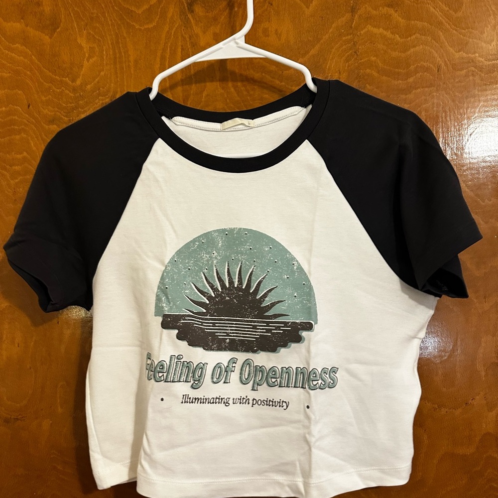 Feeling of Openness Kids Raglan T-Shirt - Black and White